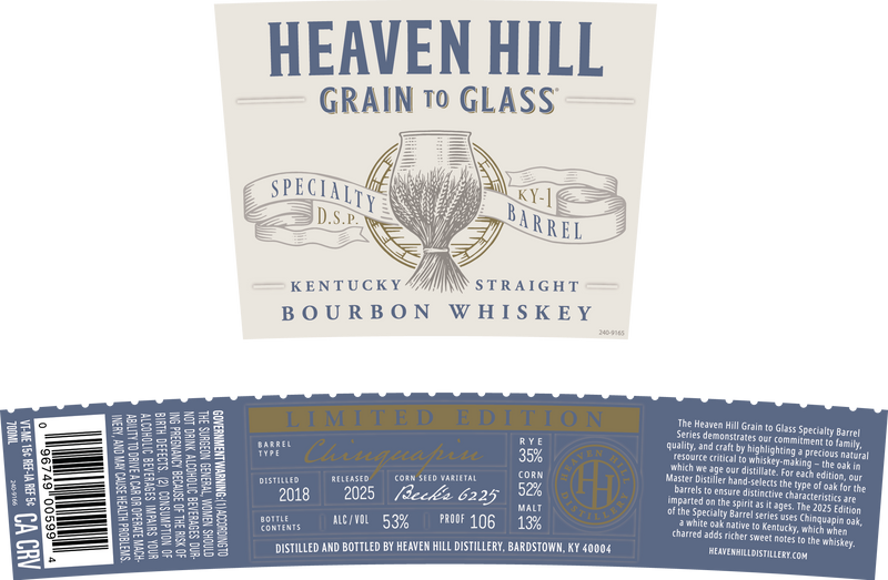 Load image into Gallery viewer, Heaven Hill Grain to Glass Bourbon Whiskey Chinquapin Oak - Main Street Liquor
