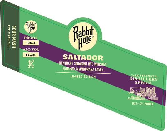 Rabbit Hole Saltador Double Barrel Amburana Cask Strength Rye Whiskey Limited Edition