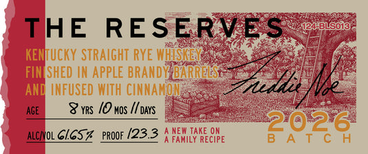 Booker’s The Reserves 2026 Batch Kentucky Straight Rye Whiskey Finished in Apple Brandy Barrels & Infused with Cinnamon - Main Street Liquor