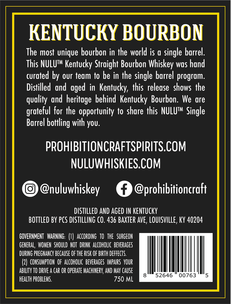 Load image into Gallery viewer, NULU Single Barrel Kentucky Straight Bourbon Whiskey Barrel KY49 8 Year 120 Proof - Main Street Liquor
