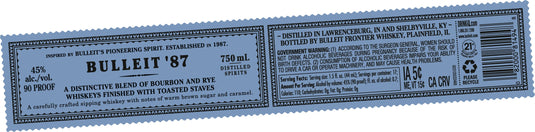 Bulleit '87 Frontier Whiskey - Main Street Liquor