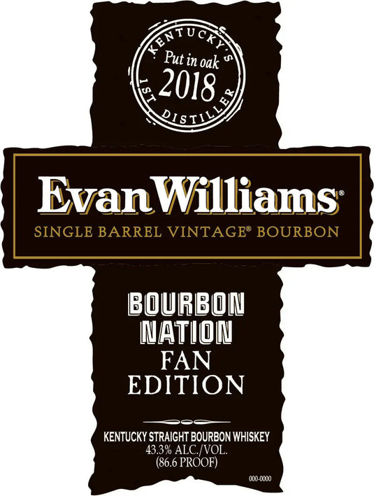 Evan Williams Single Barrel Vintage Bourbon Nation Fan Edition 750mL - Main Street Liquor