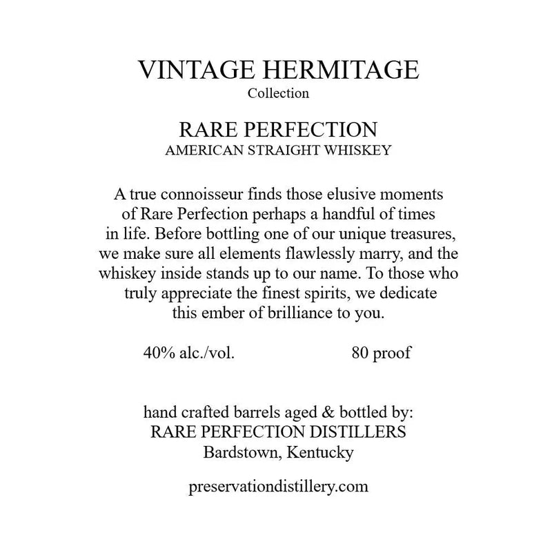 Load image into Gallery viewer, Rare Perfection Vintage Hermitage Collection 17 Year American Straight Whiskey - Main Street Liquor
