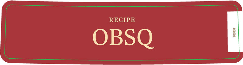 Load image into Gallery viewer, A red rectangular label featuring large, centered beige text that reads "RECIPE OBSQ," along with a small white section accented by gold circles on the right edge, reflects the distinguished style of Four Roses OBSQ Single Barrel Bourbon Whiskey 750mL from Four Roses.
