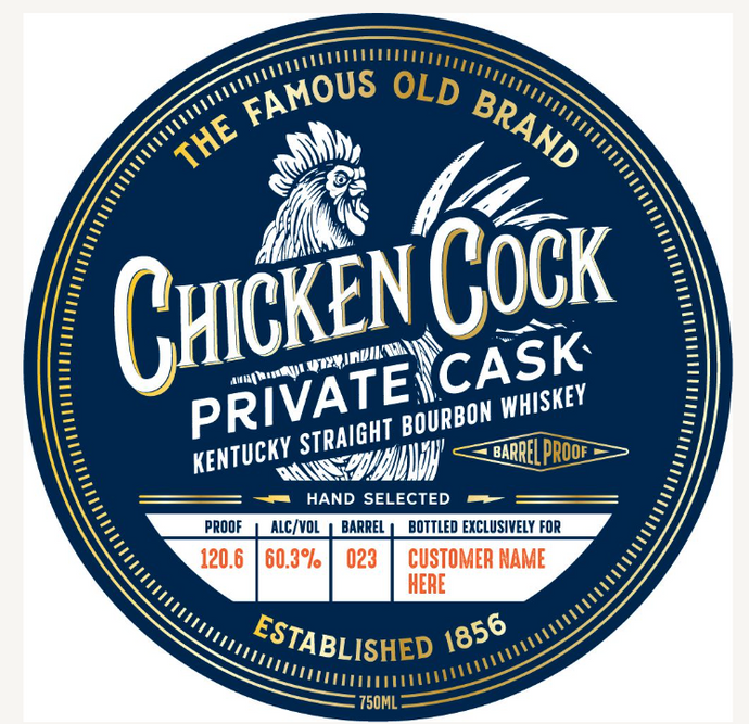 Chicken Cock Private Cask Kentucky Straight Bourbon Whiskey – Barrel Proof - Main Street Liquor