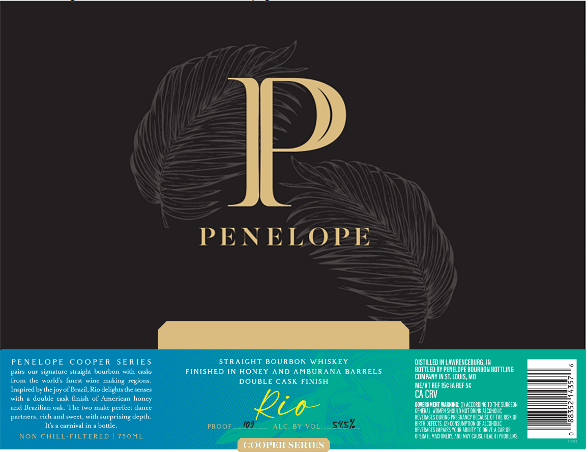 Penelope Rio Straight Bourbon Whiskey Honey & Amburana Double Cask Fin ...