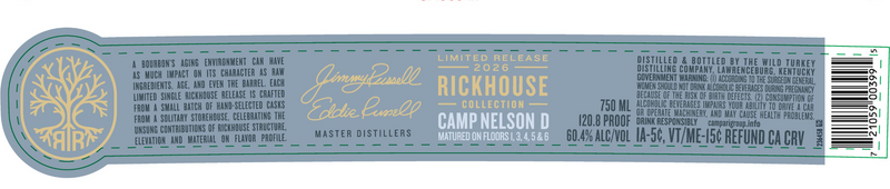 Load image into Gallery viewer, Russell's Reserve Single Rickhouse Camp Nelson D Limited Release 2026 Bourbon - Main Street Liquor
