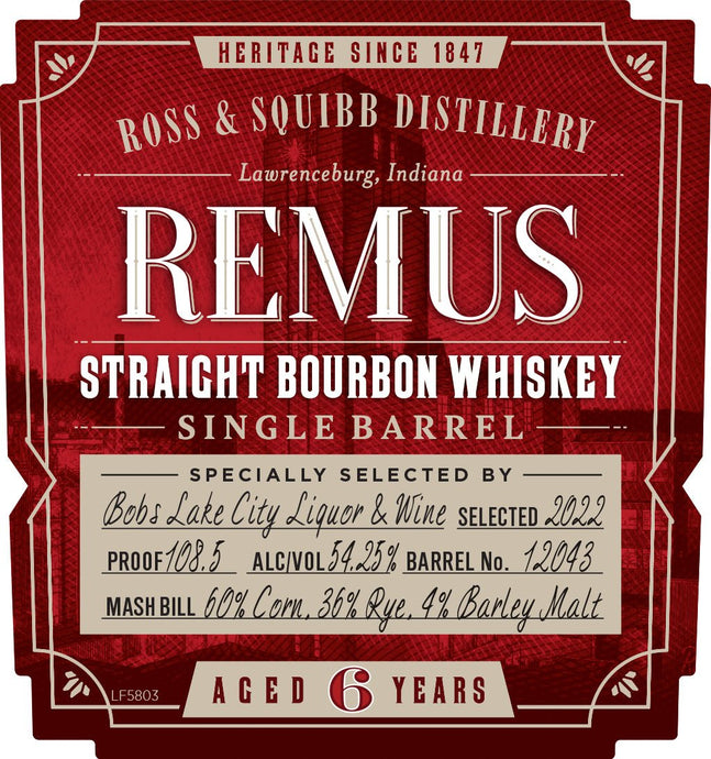 Remus Single Barrel Straight Bourbon Whiskey Aged 6 Years - Main Street Liquor