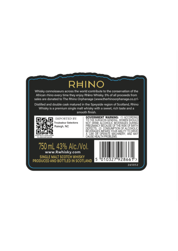 Load image into Gallery viewer, Rhino Single Malt Scotch Whisky Limited Reserve - Main Street Liquor
