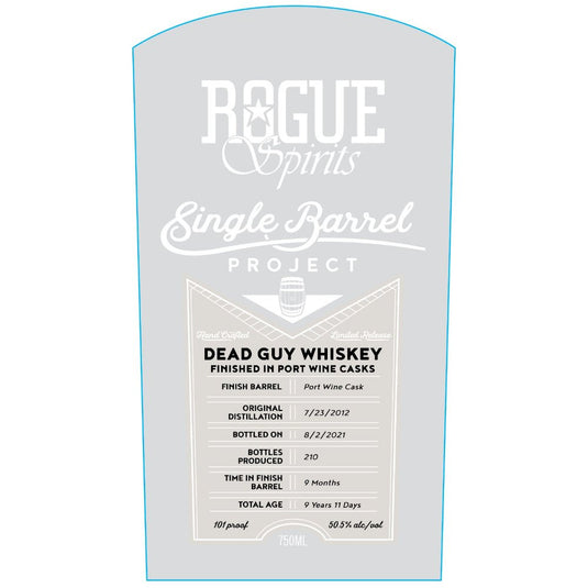 Rogue Single Barrel Project Dead Guy Whiskey Finished In Port Wine Casks - Main Street Liquor