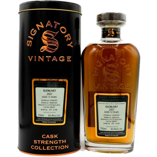 Signatory Cask Strength 2007 Glenlivet 13 Year Speyside Single Malt Scotch Whisky - Main Street Liquor