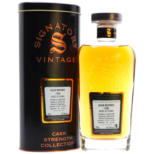 Signatory Cask Strength GlenRothes 1997 22 Year Old Single Barrel Single Malt Whisky - Main Street Liquor