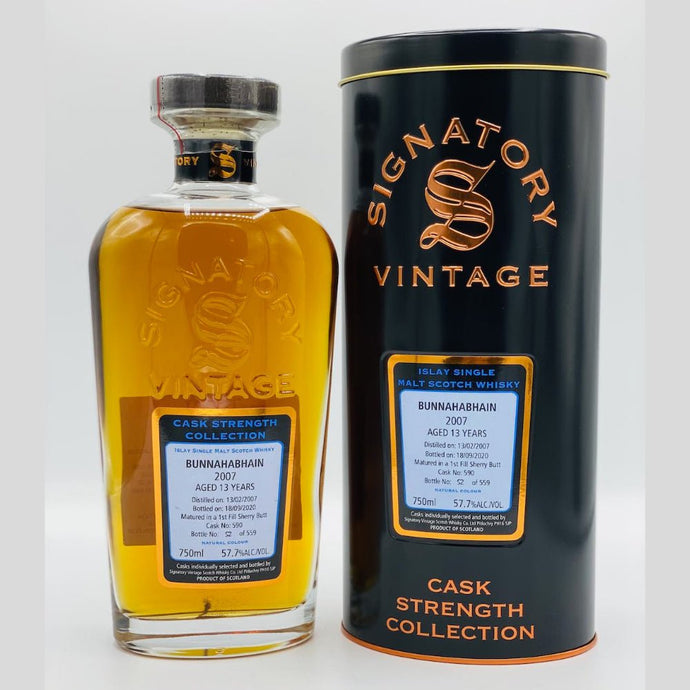 Signatory Vintage Cask Strength Bunnahabhain 2007 13 Year Old Single Barrel Single Malt Whisky - Main Street Liquor