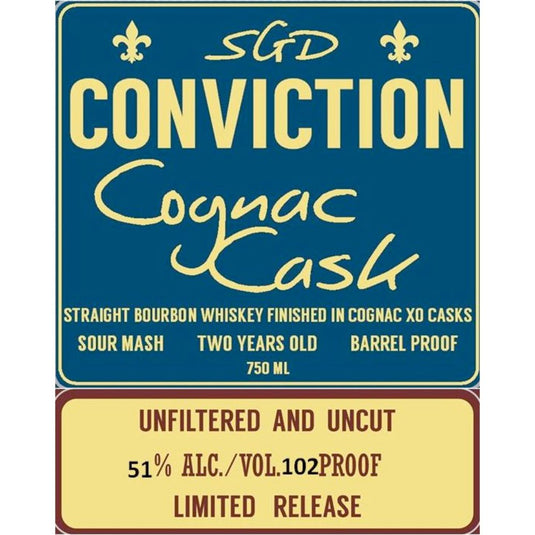 Southern Grace Distilleries Conviction Cognac Cask Finished Bourbon - Main Street Liquor