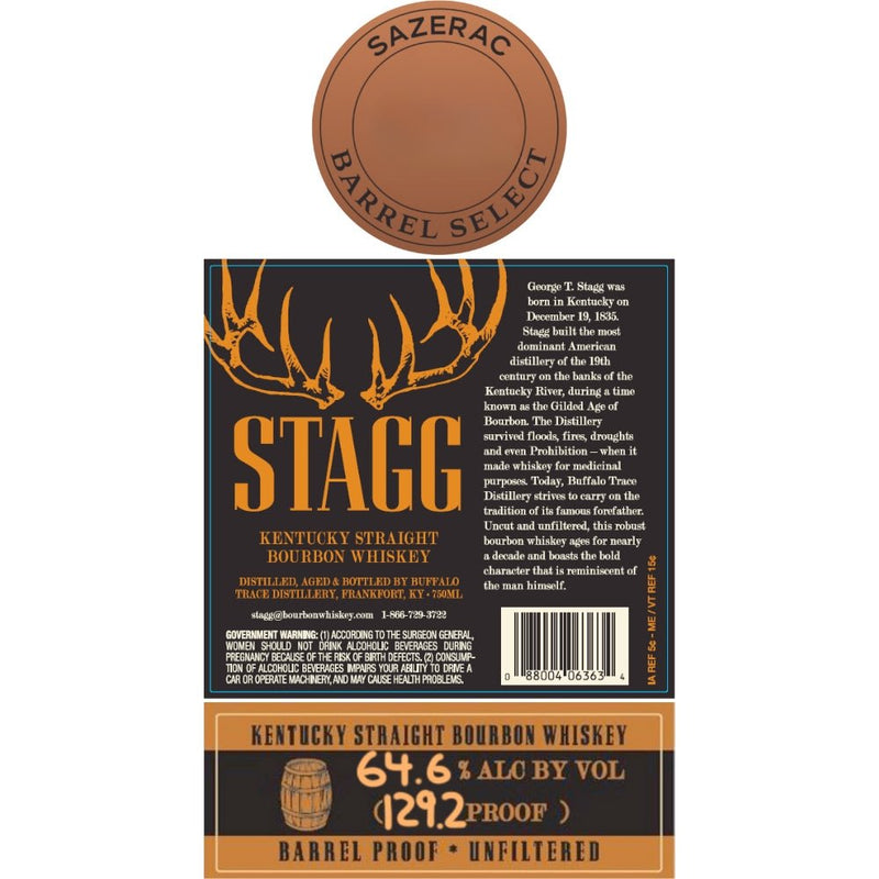 Load image into Gallery viewer, Stagg Sazerac Barrel Select 124.0 Proof - Main Street Liquor
