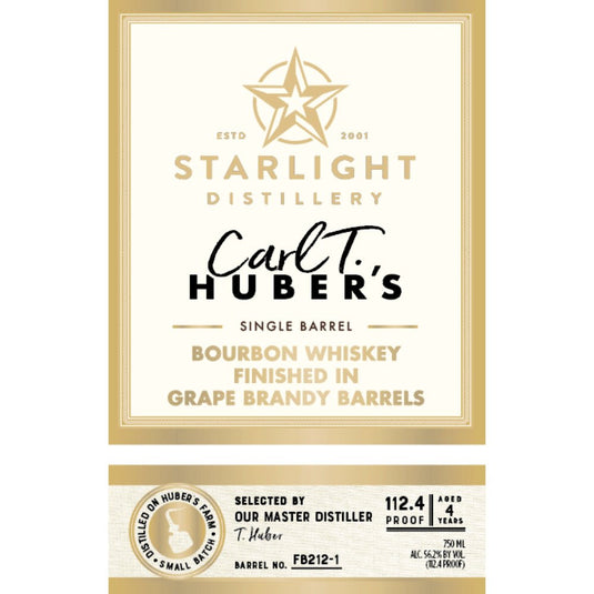 Starlight Bourbon Finished in Grape Brandy Barrels - Main Street Liquor