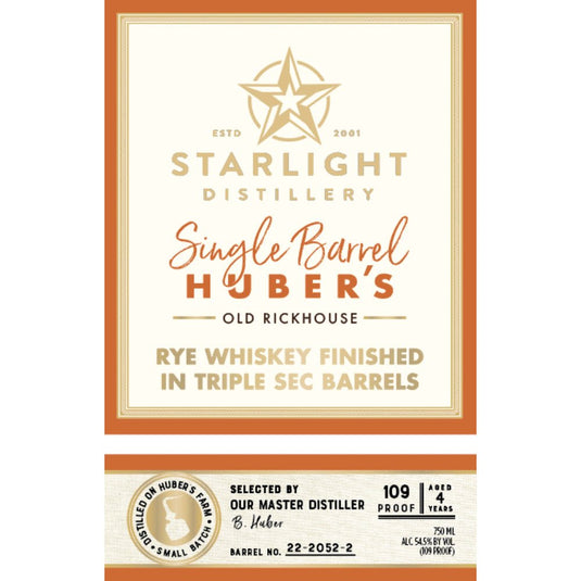 Starlight Rye Finished in Triple Sec Barrels - Main Street Liquor