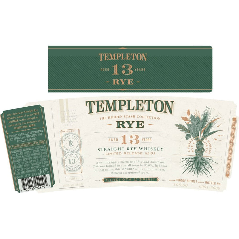 Load image into Gallery viewer, Templeton The Hidden Stash Collection 13 Year Old Rye - Main Street Liquor
