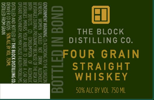 Load image into Gallery viewer, The Block Distilling Co. Four Grain Straight Whiskey Bottled in Bond 750ml - Main Street Liquor
