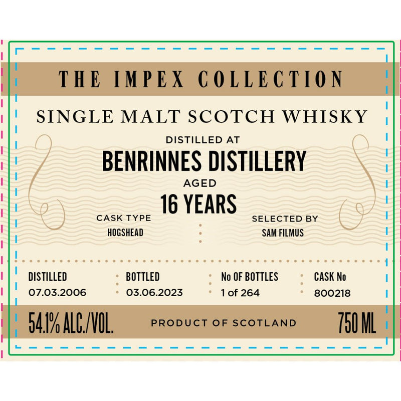 Load image into Gallery viewer, The ImpEx Collection Benrinnes Distillery 16 Year Old 2006 - Main Street Liquor
