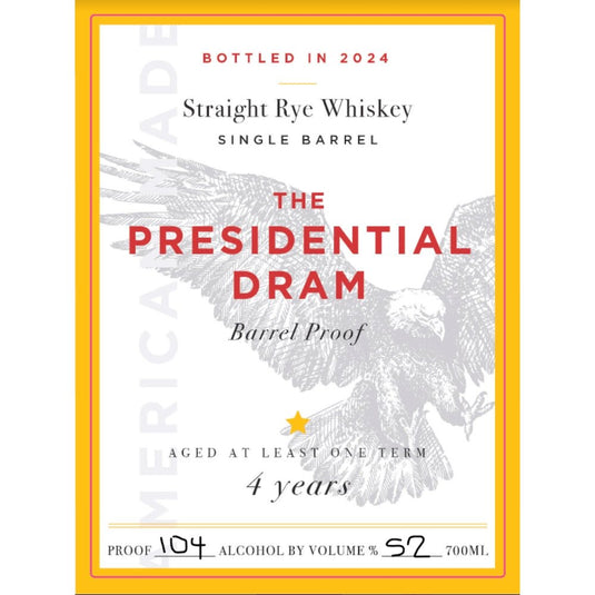 The Presidential Dram 4 Year Old Rye 2024 Release - Main Street Liquor