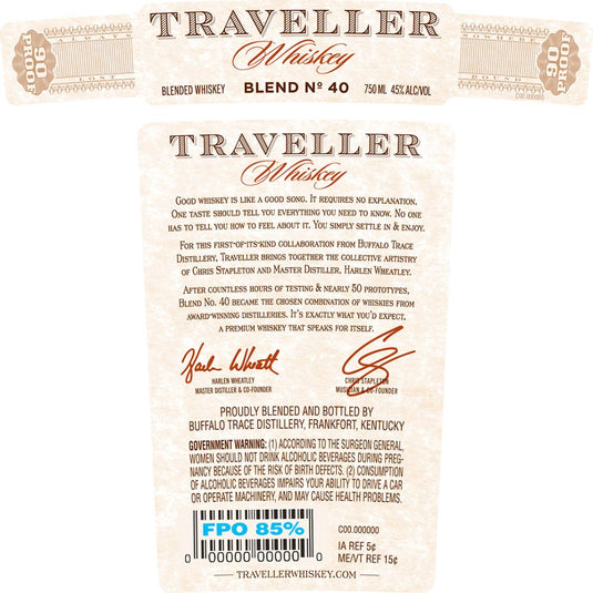 Traveller Whiskey Chris Stapleton Limited Edition Etched Bottle
