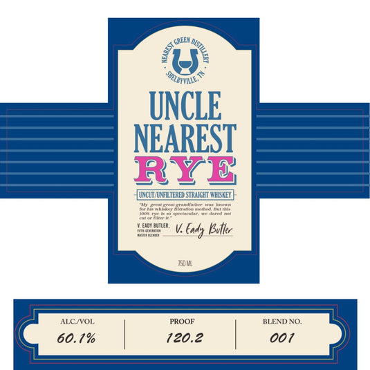 Uncle Nearest Uncut/Unfiltered Straight Rye - Main Street Liquor