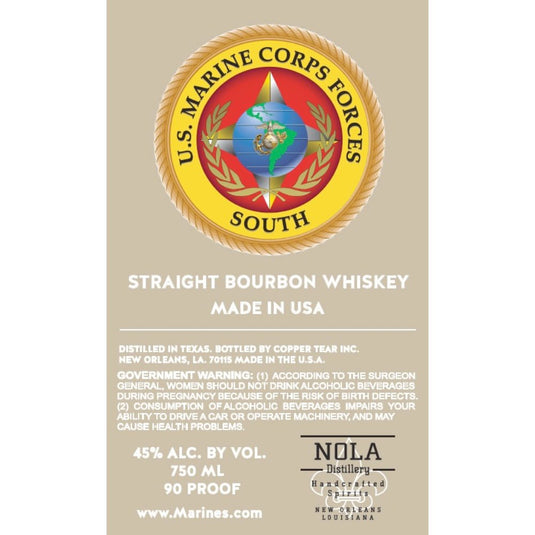U.S. Marine Corps Forces South Straight Bourbon - Main Street Liquor