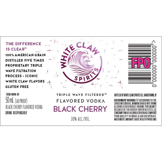 White Claw Spirits Black Cherry Vodka 50mL 12 Pack - Main Street Liquor