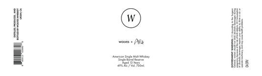 Wolves x Aria American Single Malt Whiskey Single Barrel Reserve, 13 Years - Main Street Liquor