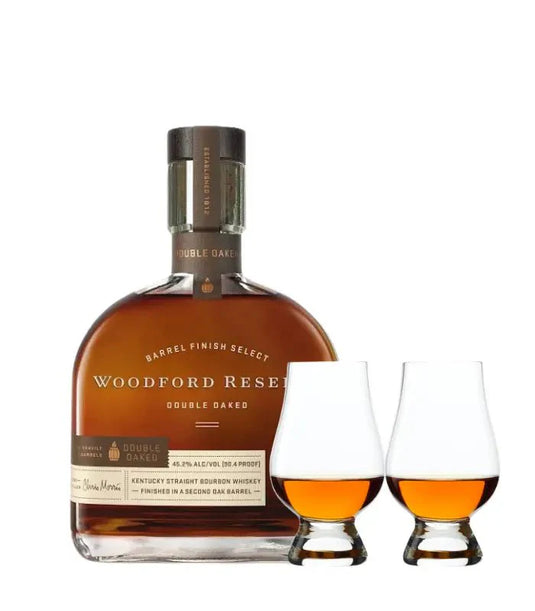 Woodford Reserve Double Oaked Bourbon Whiskey & Glencairn Set Bundle - Main Street Liquor