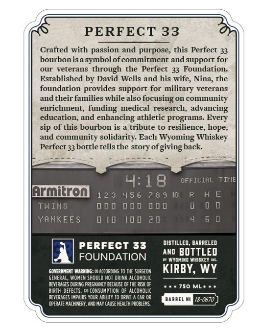 Load image into Gallery viewer, Wyoming Whiskey Perfect 33 Edition By David Wells (Wyoming Exclusive) - Main Street Liquor
